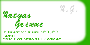matyas grimme business card